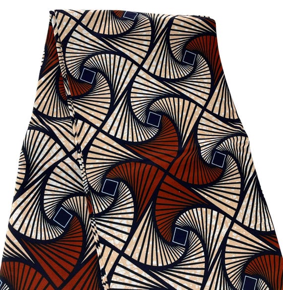 Tissu Imprimé Africain Ankara - Coton, Impression Cire, Motif Wax, Vendu Au Mètre, Largeur ~114 Cm
