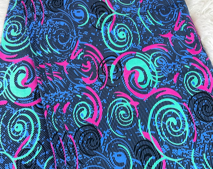 African Fabric/Ankara-Blue Pink Teal Swirl Design/African prints/ Ankara fabric/ African wax/African clothing/MK193/