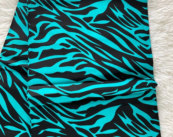 African Fabric/African Print Fabric/Ankara-Teal and Black Fabric/MK464/Fabric/ Fabric Bundles/African Clothing/ African Wax Print/African