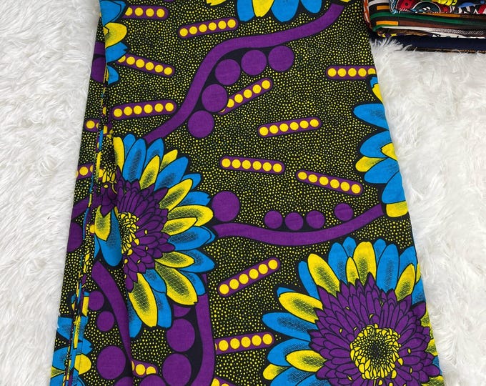 Purple African Ankara Fabric//African Fabric For Dresses Drum Lampshade Furniture Pillowcase Cover FaceMasks/FG40A