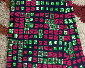 Funschia pink and green African Fabric/African prints/ Wax print/African headwrap/ African fabric for crafts/MK194