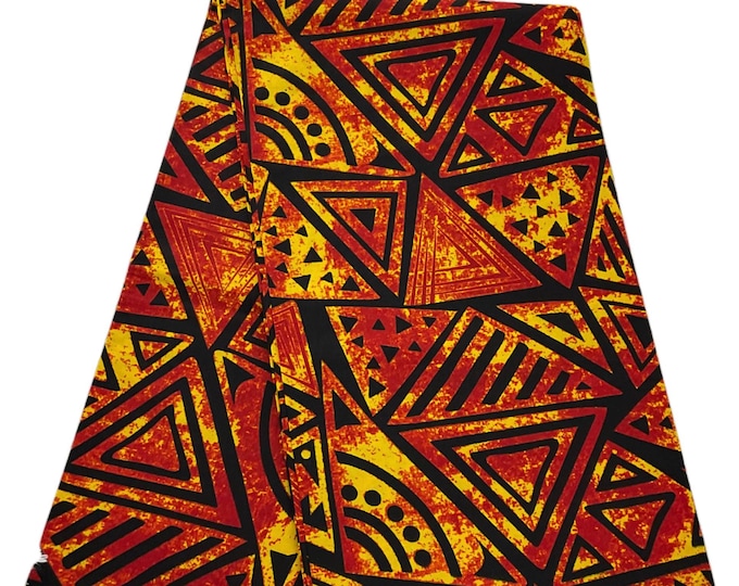 Black Gold African Print Fabric/Ankara 6 Yards/Cotton Print For Quilts/Fabric/MK707H