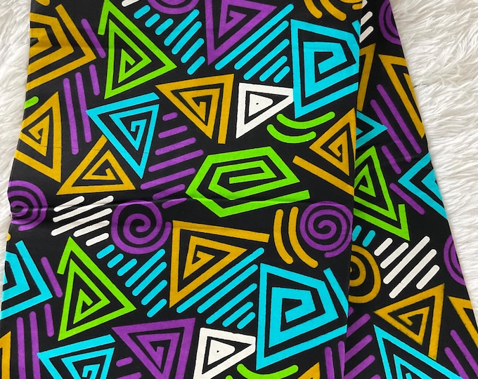 African Fabric/African prints/ Ankara -Purple Blue Yellow fabric/Fabric per yard/ African Prints/Fabric/African Clothing/