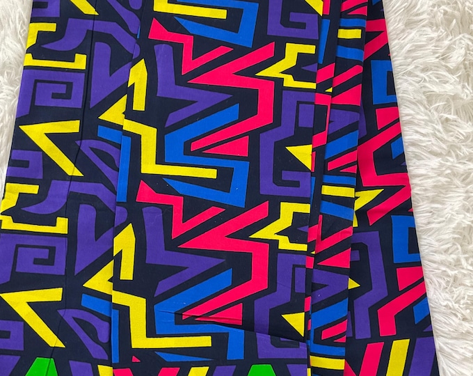 Purple African Fabric/African prints/ Ankara fabric/ African wax/Hollandais/Black and red African fabric/ African fabric 6 yards/FG41a