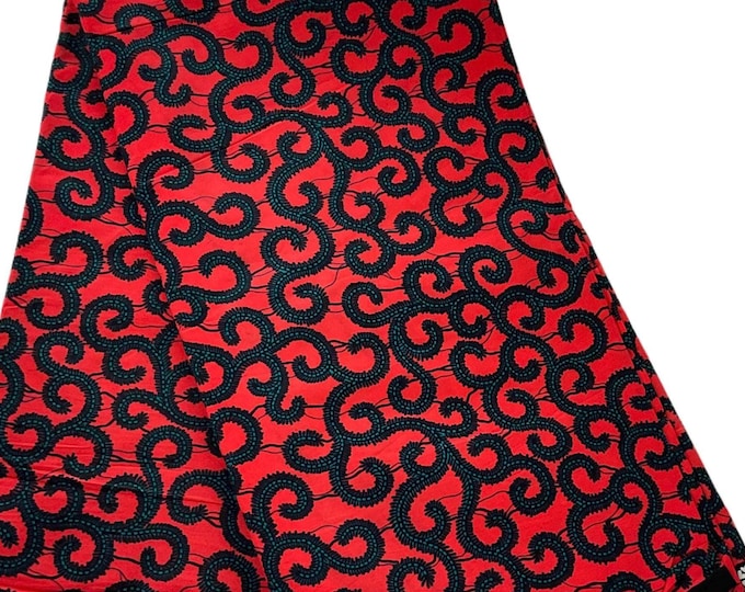 Orange Blue African Print Fabric/ Ankara Fabric 6 Yards/Crafts Fabric/MK458/Decor/Tribal/Native Fabric/Tribal Fabric
