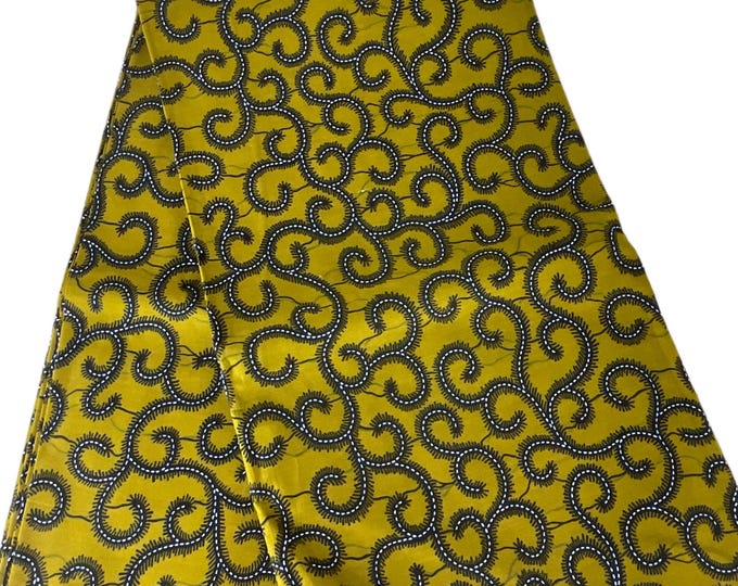 Olive Green Black African Print Fabric/Ankara 6 Yards/By The Yards/Cotton Print