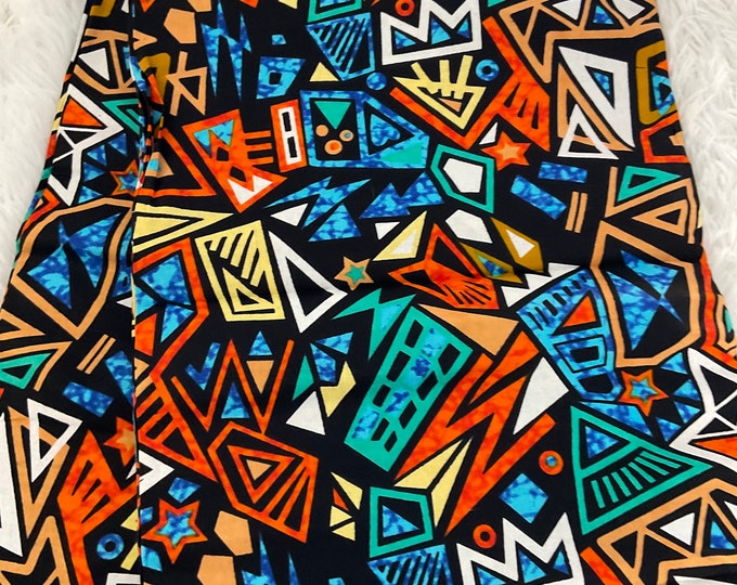 African Fabric/African prints/ Ankara fabric by the yard/ African fabric by the yard/MK720/Ankara-Orange and Black Fabric/Fabric/African Art