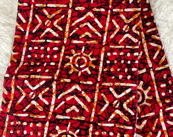 African Fabric/Ankara fabric by the yard/African wax/African fabric/ Ankara-Red and White fabric/ZM67/ Danshiki fabric/ African prints/