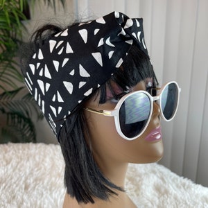 African Headbands For Women/Pre-Tied/Twisted Headbands For Short Hair/Ankara Head Wraps/Head Wraps/Black Headband