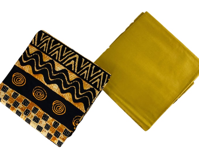 Black Gold African Print Fabric/Ankara Fabric Per Yard/Cotton Fabric For Quilting/MK433g