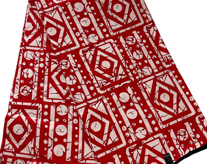 African Fabric 6 Yards/Ankara fabric/ Ankara fabric by the yard/African wax/Hollandais/Red African Fabric/MK803