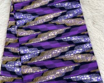 African Fabric/African Prints/ Ankara fabric/ African wax/Hollandais/ Purple andGold African fabric/MK191/Ankara Fabric By The Yard/Wax Fabr