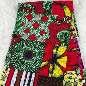 African Fabric/ African Print Fabric/African Wax Fabric/Ankara-Patched work Design/Gift For Her/Fabric/DT01/