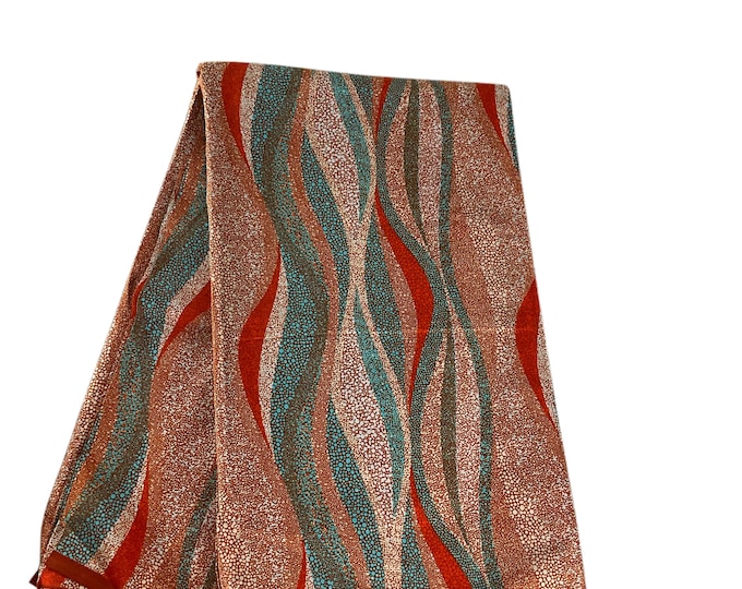 African fabric /African Wax Print/Ankara-Beige Orange Color/Yard or WHOLESALE/MK411A/Wax Tissu/Adire/Samakaka/Kente/Mudcloths