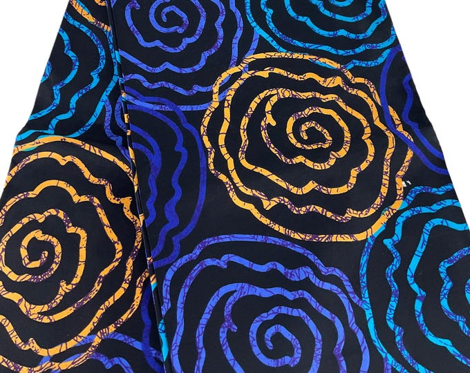 Blue and Beige African Fabric/ Ankara Cotton Print/African Wax Print/MK583
