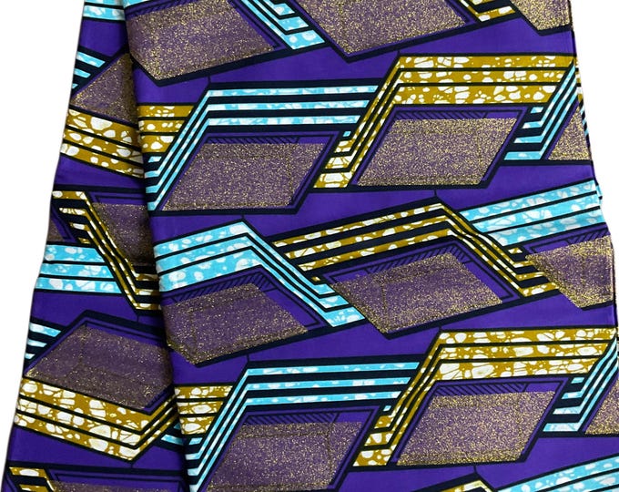African Fabric/African Prints/ Ankara fabric/ African wax/Hollandais/ Purple andGold African fabric/MK191/Ankara Fabric By The Yard/Wax Fabr