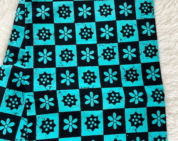 Teal and black African Fabric/African prints/ Ankara fabric/ African fabric by the yard/African fabric/ African fabric 6 yards/MK108