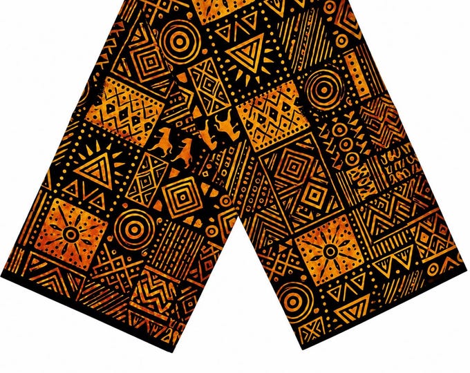 African Fabric/African prints/ Ankara- Black and GOLD fabric/ African fabric by the yard/ African fabric 6 yards/MK105A/Tribal Print/Kente/A
