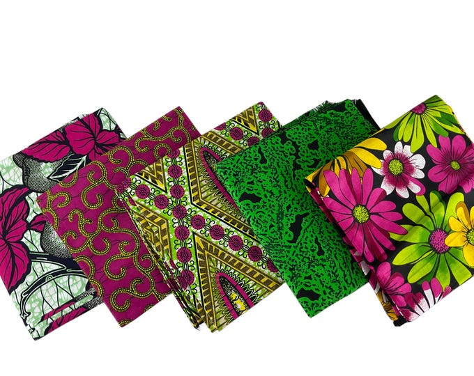 100% Cotton African Print Fat Quarters – Vibrant Ankara Fabric Set
