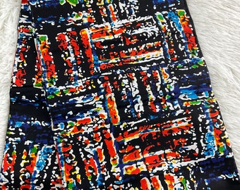 Black Orange Blue African Print Fabric/By The Yard/Ankara 6 Yard/DK34h