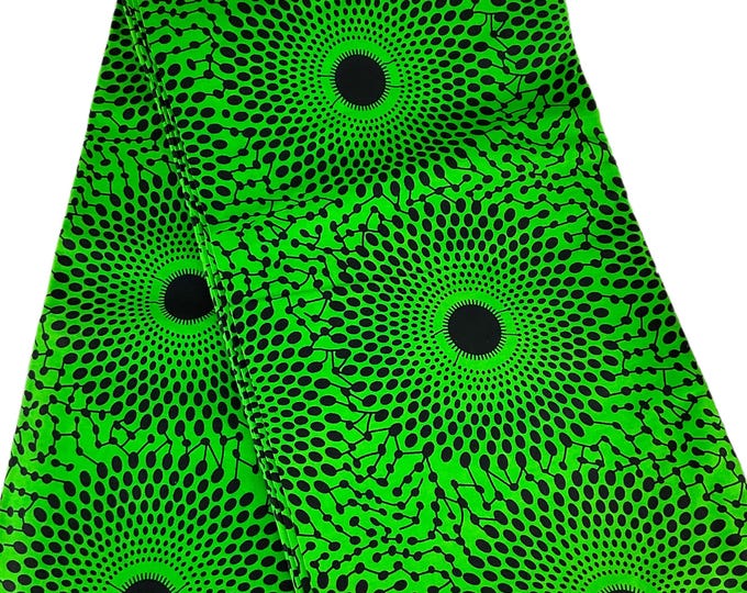 African Fabric 6 Yards/Ankara fabric/ Ankara fabric by the yard/African wax/Hollandais/Green African Fabric/MK803