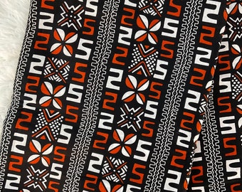 Brown and White African Ankara Fabric 6 Yards/By The Yard/Quilting Cottons/MK455/