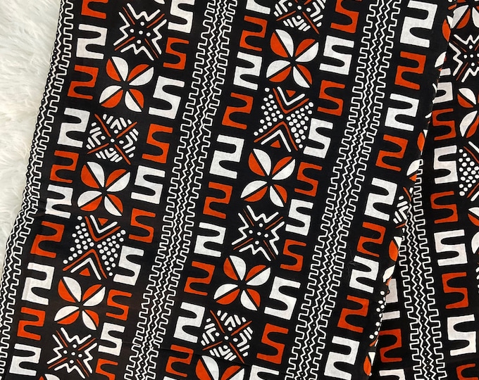 Brown and White African Ankara Fabric 6 Yards/By The Yard/Quilting Cottons/MK455/