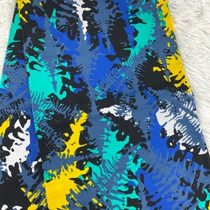 African Fabric/African Print Fabric/Ankara-Blue and Yellow Batik Fabric/Fabric Bundles/ Cotton/Fabric/ African Dress/Headwraps/Printed/FG64