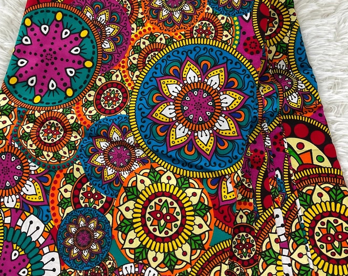 Multicolor African Wax Print Fabric: 100% Cotton, 45" Wide, Vibrant Ankara Hollandais