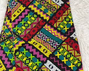 Red African Ankara Print Fabric/African Cotton 6 Yards/By The Yard/Tribal Print/DK18