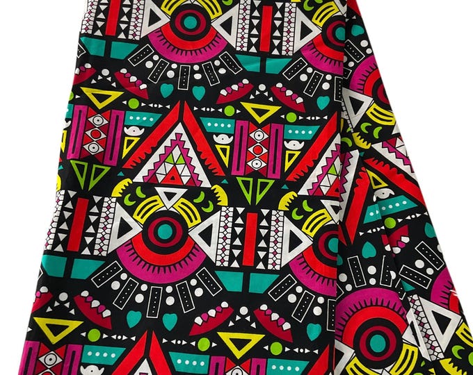 100% Cotton African Print Fabric: Vibrant Ankara Wax for Quilting & Clothing (45" Wide)