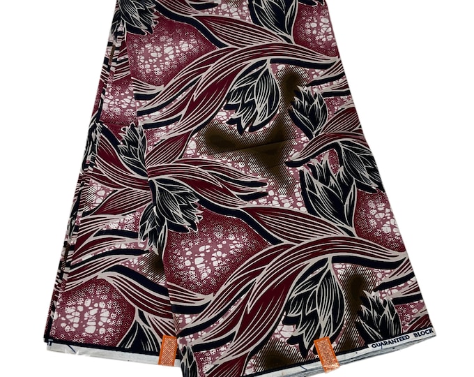 African fabric /African Wax Print/Ankara-Wine Beige Color/Yard or WHOLESALE/MK411A/Wax Tissu/Adire/Samakaka/Kente/Mudcloths