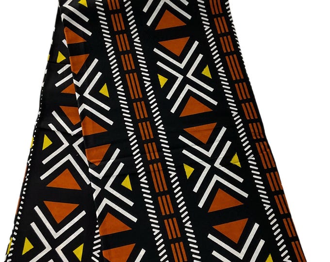 African Fabric/African prints/ Ankara fabric/ African wax/Kitenge fabric/African prints/African fabric/MK168/Brown Fabric/Tribal Print/Mudcl