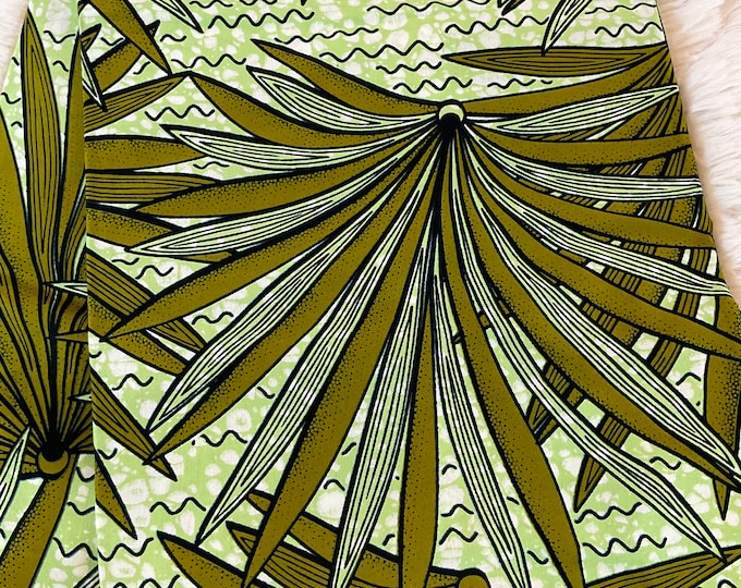 African Fabric/African Print Fabric/Ankara-Olive Green Color/ African fabric per yard/ African fabric for crafts/ African Dress/MK151/Af