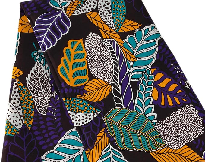 African Print Fabric/Ankara Fabric-Purple White Mustard/Cotton Fabric By The Yard/Quilting Fabric/MK151/Af