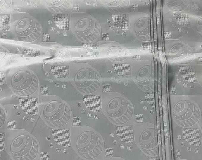 White Brocade Fabric/ By The Yard/Cotton Guinea/Bazin Richie