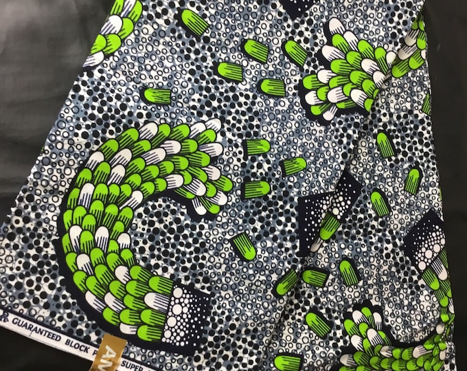 Green floral African Fabric/African prints/ Ankara fabric/ African fabric per yard/ African fabric for crafts/ African fabri/MK147