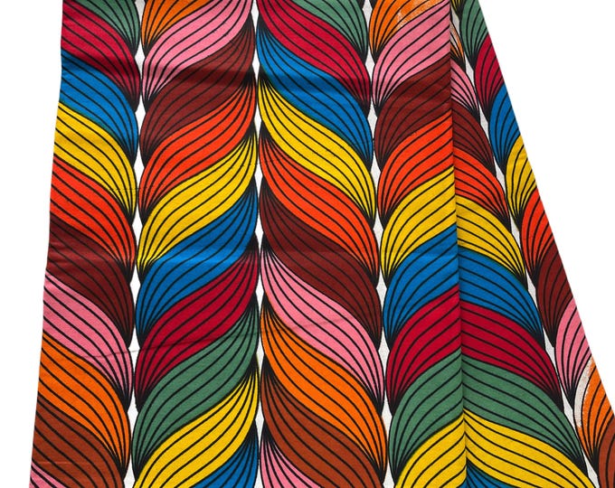 African fabric /African prints/ African fabric per yard/ African fabric for crafts/ African/MK141/Ankara-Orange and Black Fabric