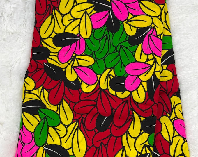 African Fabric/African prints/ Ankara fabric/ African wax/Hollandais/Black and red African fabric/ African fabric 6 yards/FG40