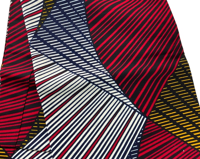 Red White Gold African Print Fabric/Ankara 6 Yards/By The Yard/ MK436d