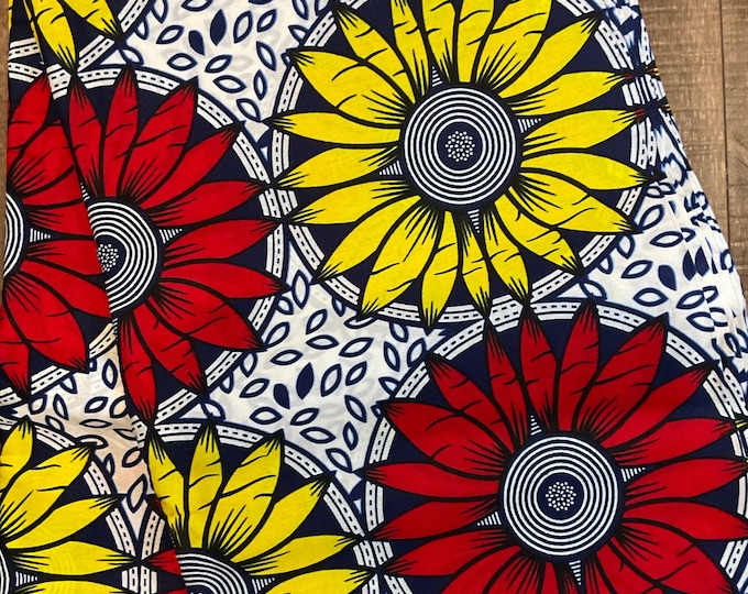 African Fabric/African Fabric White Red Yellow/Ankara Fabric/African Fabric For Dresses/African Fabric For Furniture/African Fabric For Lamp