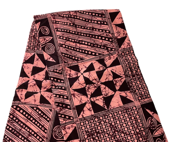 African Ankara Fabric, Rose Gold Brown Beige Wax Print, By The Yard