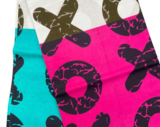 Pink White Blue African Ankara Fabric/By The Yard/Cotton Print/MK458