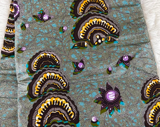 African Fabric/African Print Fabric/Ankara-Gold,Brown Design/African Clothing/Gift For Her/African Fabric By The Yard/Wax/CK450