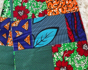 Blue Green Red African Print Fabric/Ankara By The Yard/ Wax Print 6 Yards/Cotton/MK169
