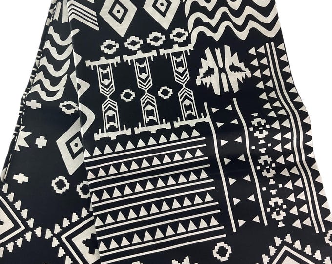 Black and White African Print By The Yard/Ankara 6 Yards/Tribal Cotton/MK151/