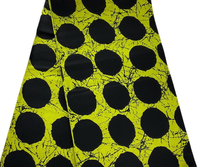 Yellow Black African Print Fabric/Ankara 6 Yards/Cotton Print By The Yards/Cotton Print For Quilting/MK159/