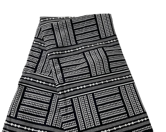 African Fabric/African Print Fabric/Ankara-Black and White Color/ African fabric per yard/ Ankara/ African Dress/MK151/Mudcloths/Kitenge