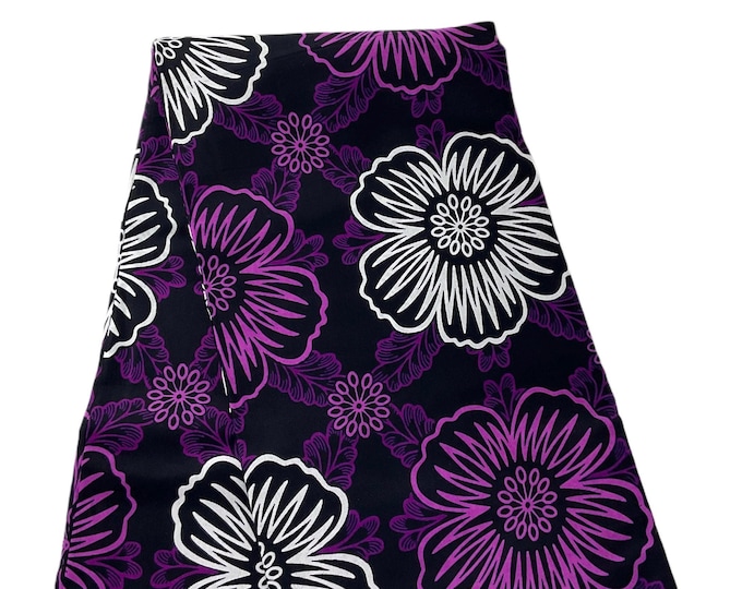African Fabric/African Print Fabric/Ankara-Purple White Color/ African fabric per yard/ African fabric for crafts/ African Dress/MK151/Af