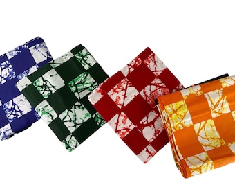 Red Blue Yellow Green Ankara Fabric Bundle: 6 Yards African Fabric Cotton/Headwrap